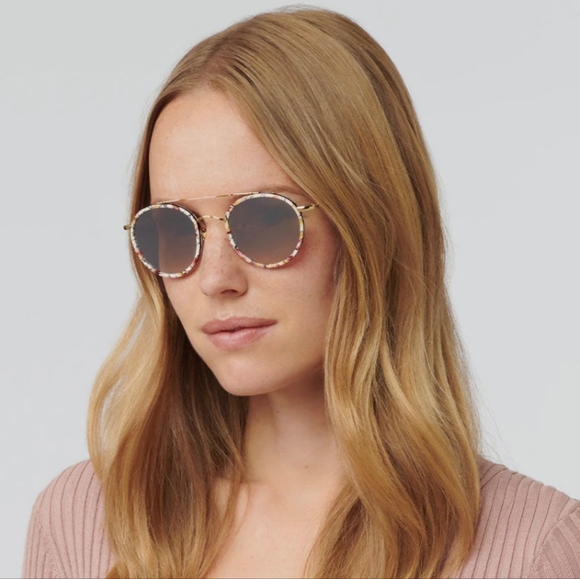 KREWE Accessories Porter Sunglasses 24k Titanium Matte Black Lotus